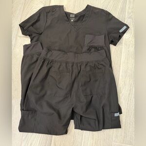 Black Medcouture Jogger Scrub Set